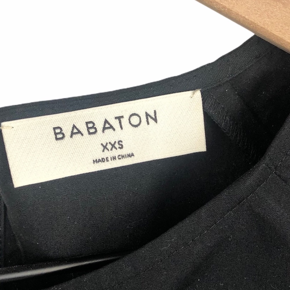 New Aritzia Babaton Niki poplin blouse black xxs - Picture 4 of 4